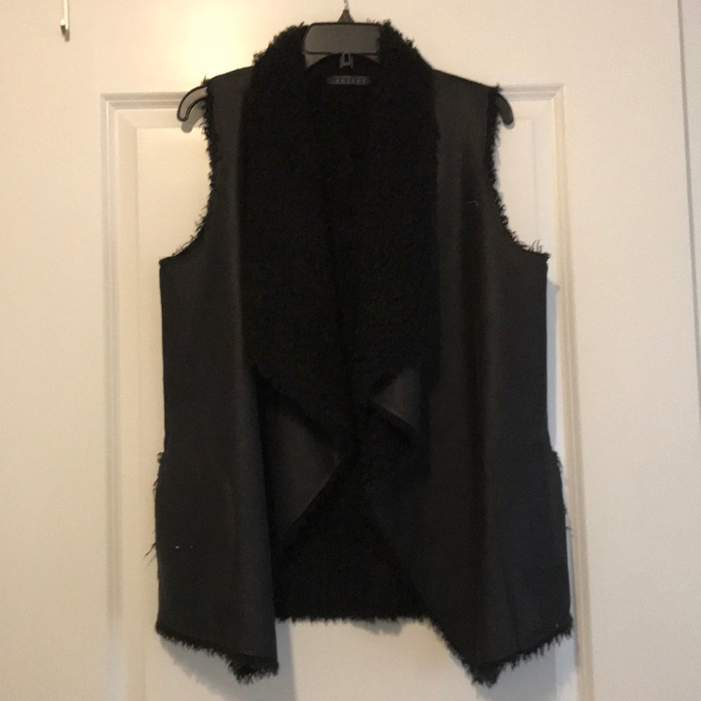 Velvet by Graham and Spencer Black Sherpa Vest